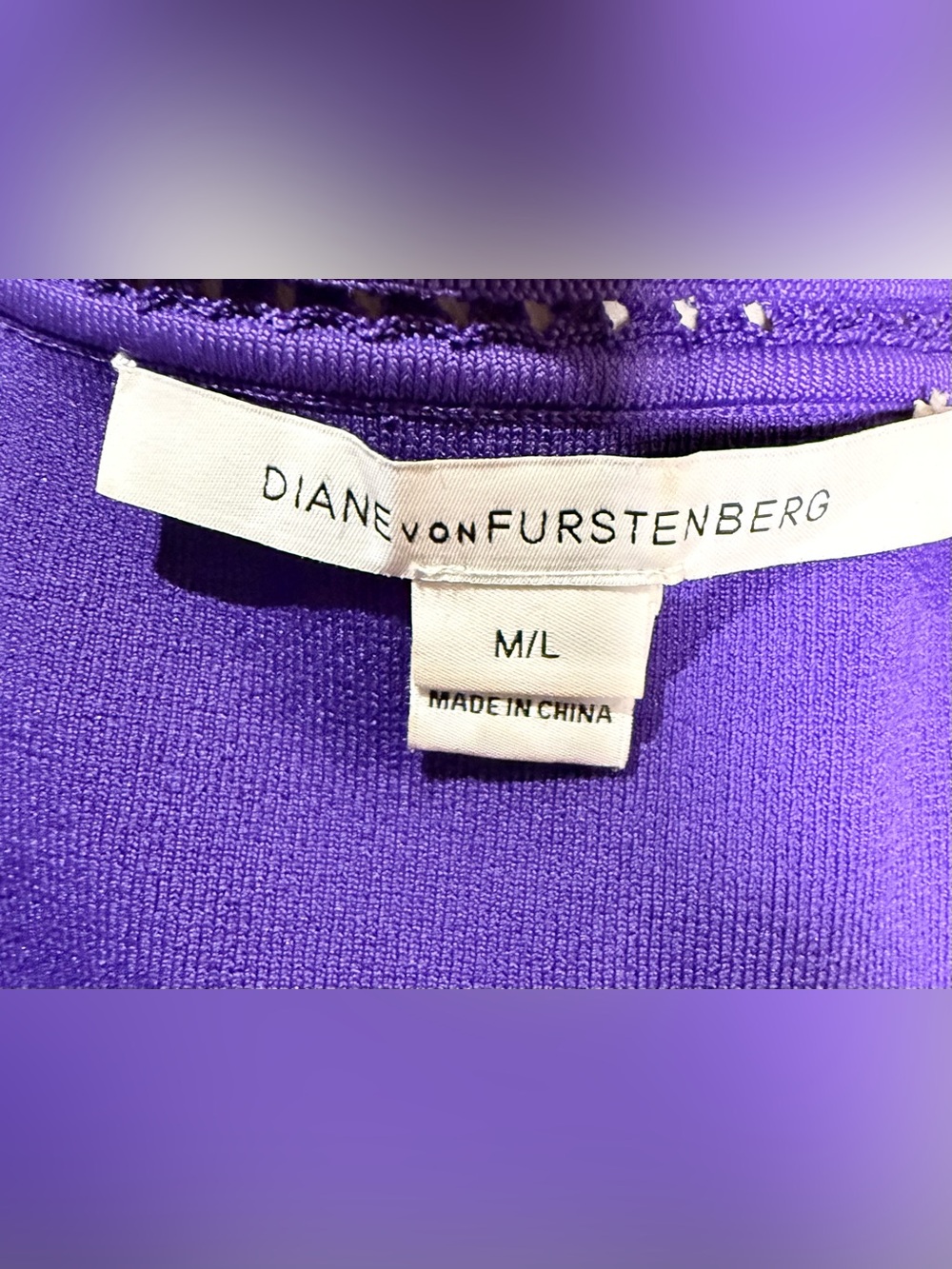 Diane von Furstenberg St. Petersburg Fit & Flare Knit Dress Purple M/L - Picture 7 of 11